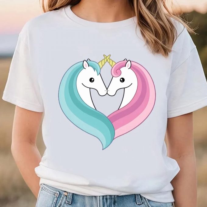 Cute Unicorn Heart Valentine T-Shirt: Perfect For Valentine S Day 3