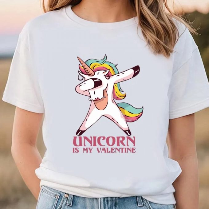 Cute Unicorn Valentines Day T-Shirt: Rainbow Love For Your Valentine 2