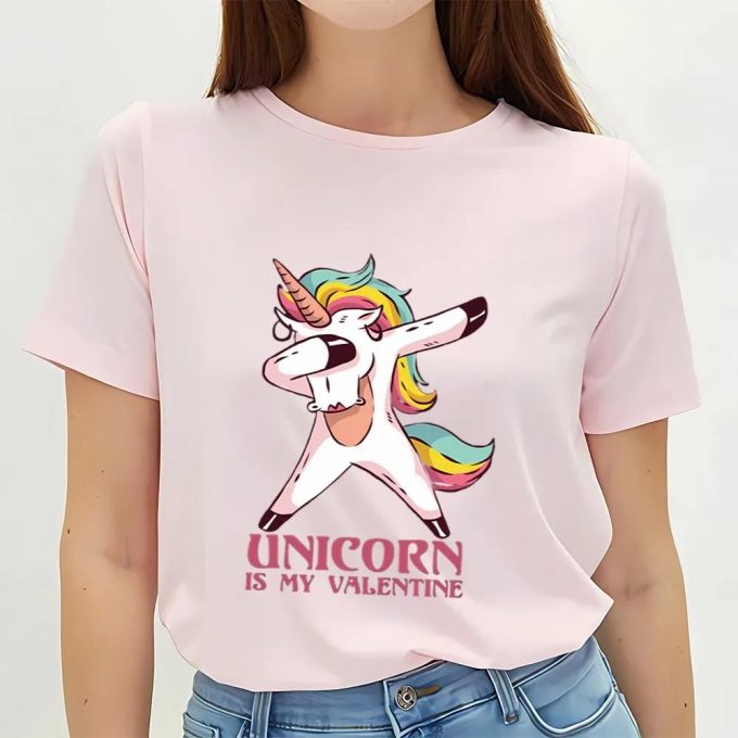 Cute Unicorn Valentines Day T-Shirt: Rainbow Love For Your Valentine 6