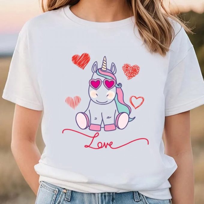 Cute Unicorn Valentine S Day Shirt: Sweet Lovers Gift Tee 2