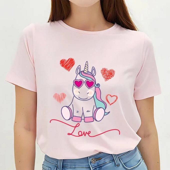 Cute Unicorn Valentine S Day Shirt: Sweet Lovers Gift Tee 3