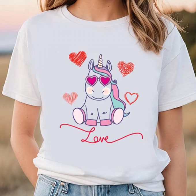 Cute Unicorn Valentine S Day Shirt: Sweet Lovers Gift Tee 7