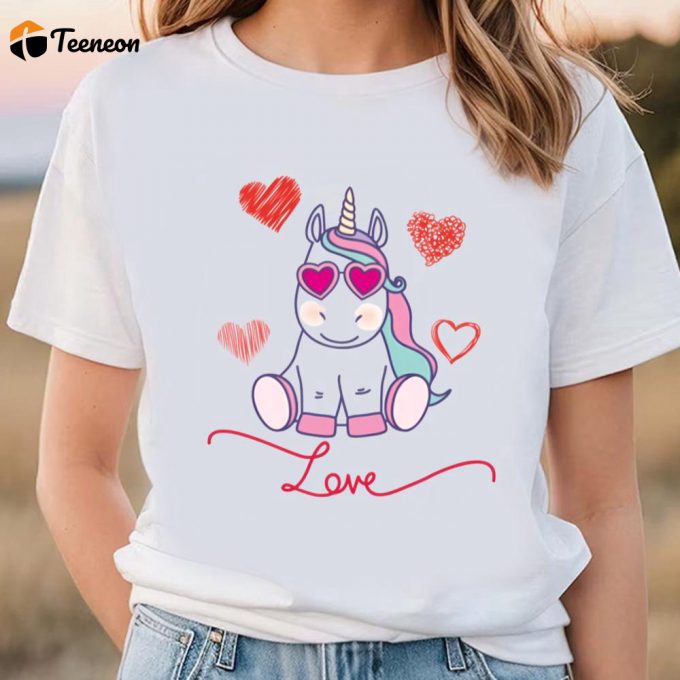 Cute Unicorn Valentine S Day Shirt: Sweet Lovers Gift Tee 1