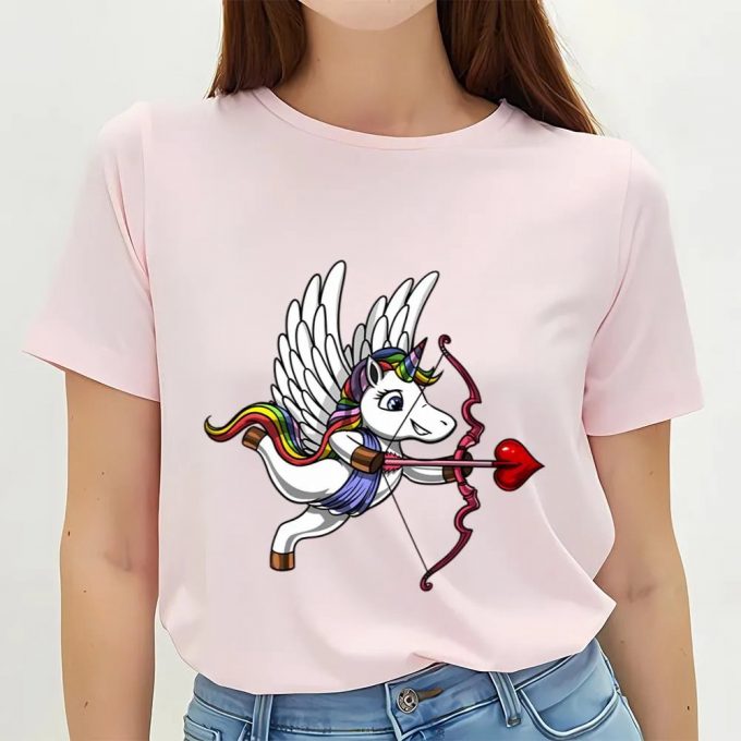 Cute Unicorn Valentines Day Cupid T-Shirt: Spread Love With Trendy Shirts 2