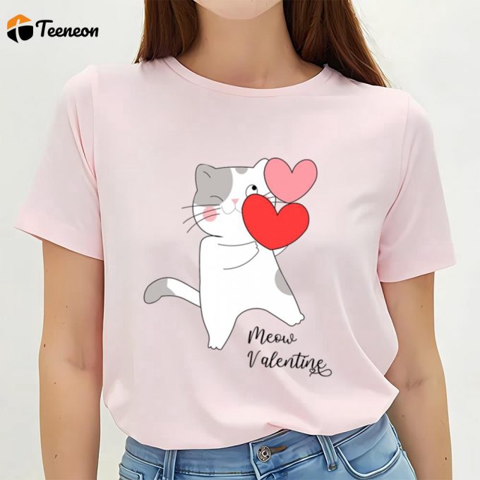 Cute Valentine S Day Cat Lover Shirt: Perfect Gift For Valentine S Day 1