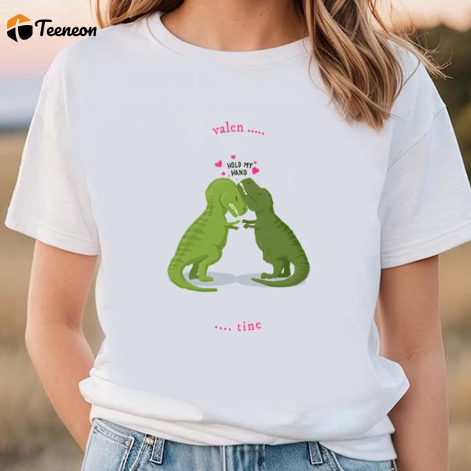 Cute Valentines Day Shirts, Valentine Dinosaur T-Shirt 1