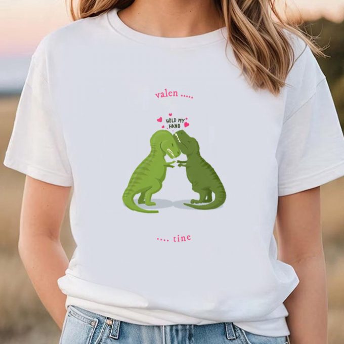 Cute Valentines Day Shirts, Valentine Dinosaur T-Shirt 3