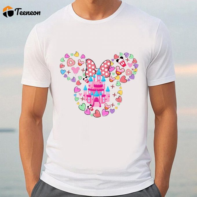 Cute Valentines Day Shirts, Valentine Mickey Mouse Disney Castle Love Shirt 1