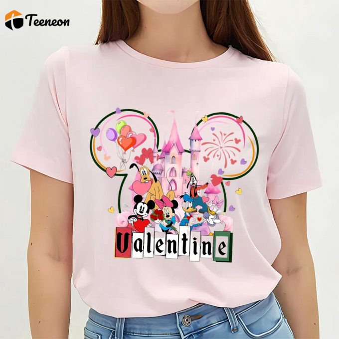 Cute Valentines Day Shirts, Valentine Mouse Couple Disney Castle Love Valentine’s Day Shirt 1