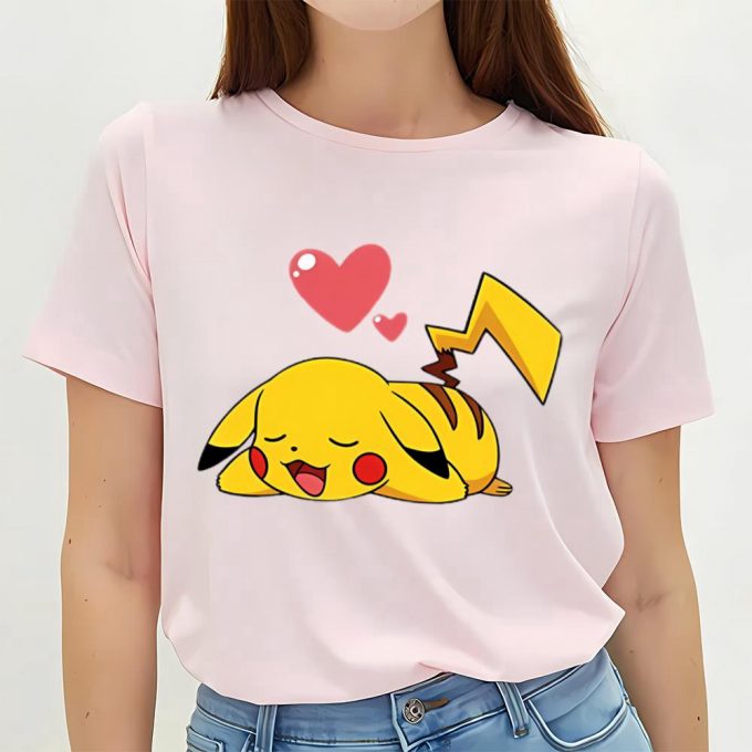 Cute Valentines Day Shirts, Valentine Pikachu With Love Pokemon Valentine T-Shirt 3