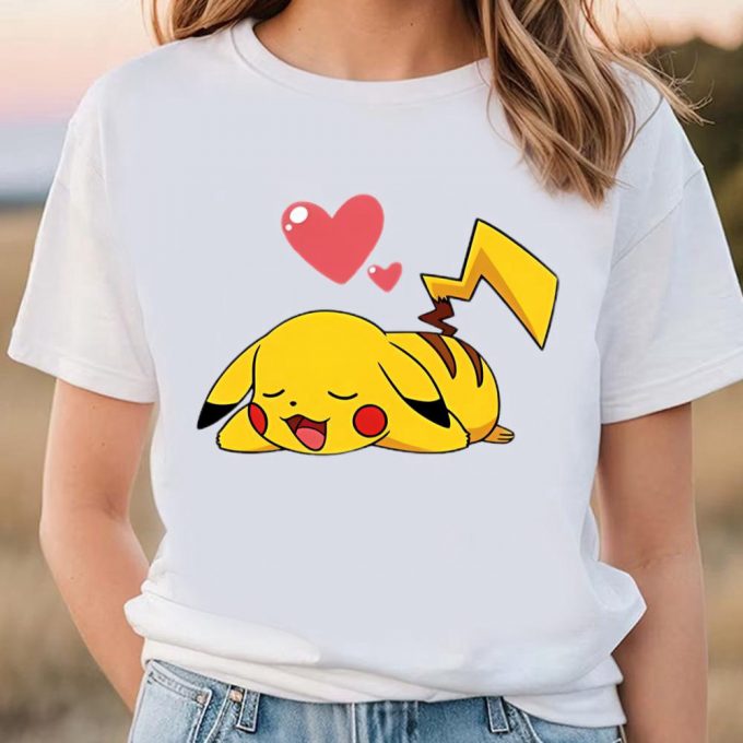 Cute Valentines Day Shirts, Valentine Pikachu With Love Pokemon Valentine T-Shirt 2