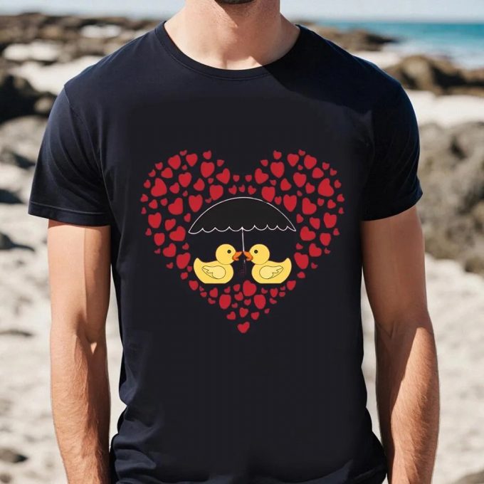 Cute Valentines Day Shirts, Valentine Rubber Ducks T-Shirts Heart Rain Gifts 3