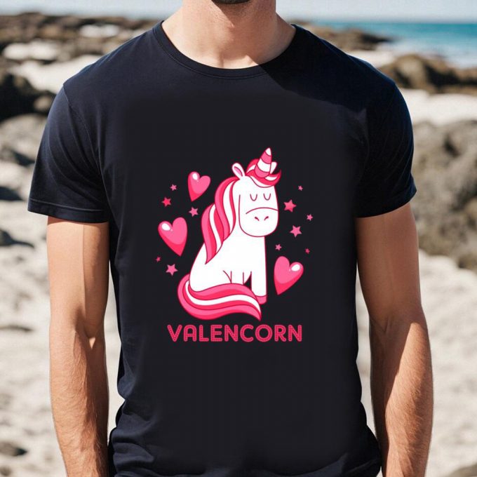 Cute Valentines Day Shirts, Valentine Unicorn T-Shirt 2