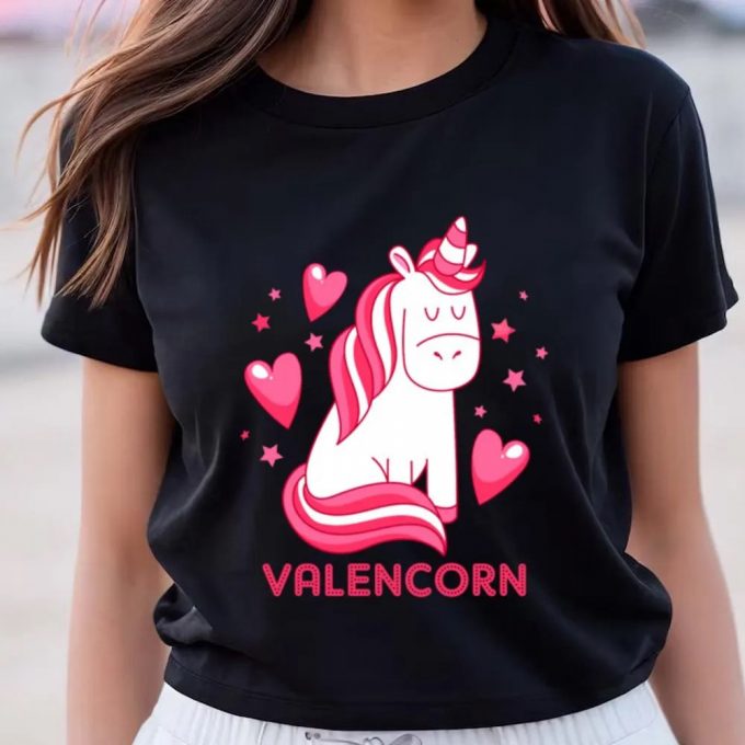 Cute Valentines Day Shirts, Valentine Unicorn T-Shirt 3