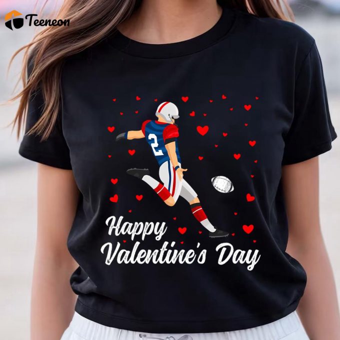 Cute Valentines Day Shirts, Valentine’s Day American Football Or Rugby Lover Gift T-Shirt 1