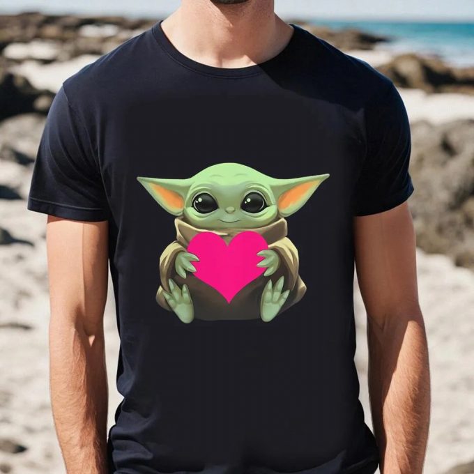 Cute Valentines Day Shirts, Valentine’s Day Baby Yoda Heart Funny Shirt 2