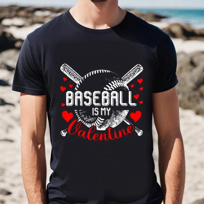 Cute Valentines Day Shirts, Valentine’s Day Baseball Is My Valentine Boys Girls Shirt 2