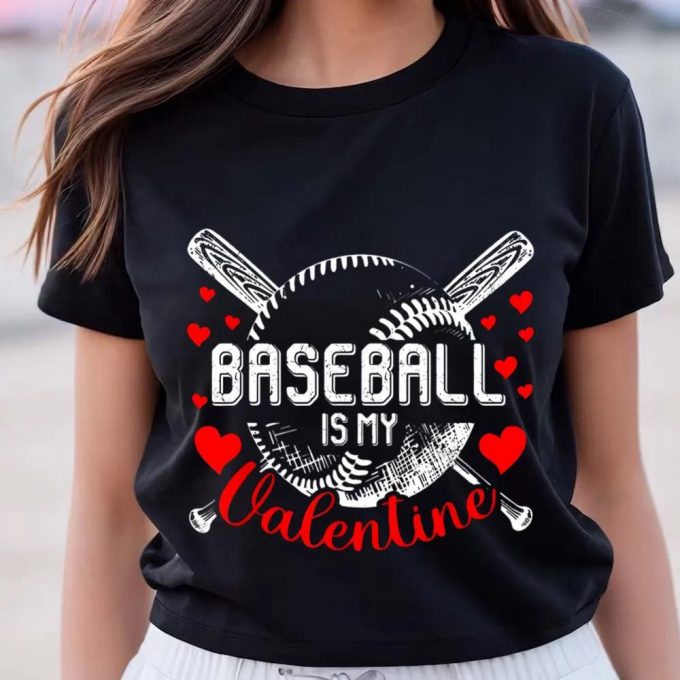 Cute Valentines Day Shirts, Valentine’s Day Baseball Is My Valentine Boys Girls Shirt 3