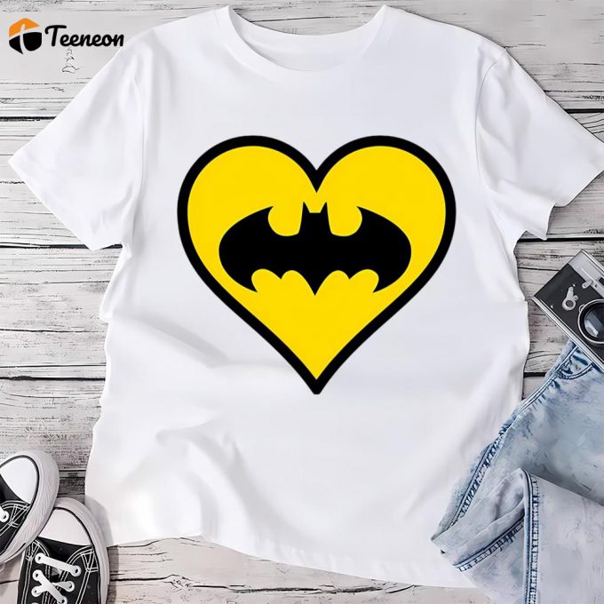 Cute Valentines Day Shirts, Valentine’s Day Batman Heart Logo T-Shirt 1