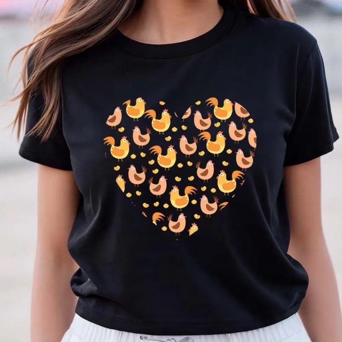 Cute Valentines Day Shirts, Valentines Day Funny Chicken Heart T-Shirt 2