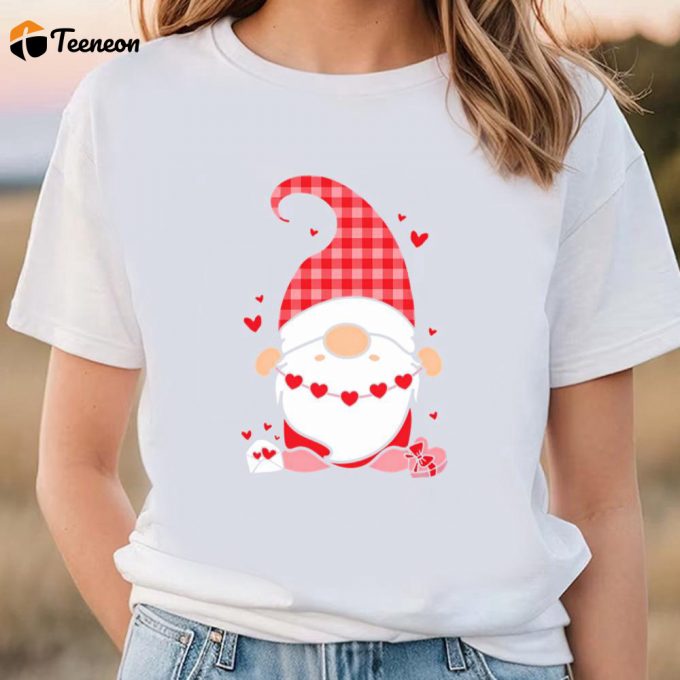 Cute Valentines Day Shirts, Valentine’s Day Gnome T-Shirt 1