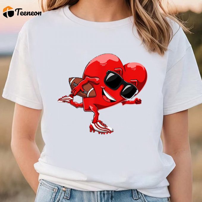 Cute Valentines Day Shirts, Valentines Day Heart American Football Boys Men Kids Sports Classic T-Shirt 1