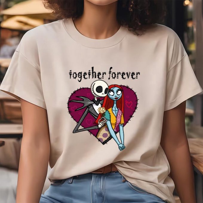 Cute Valentines Day Shirts, Valentines Day Jack Skellington And Sally Shirt 2