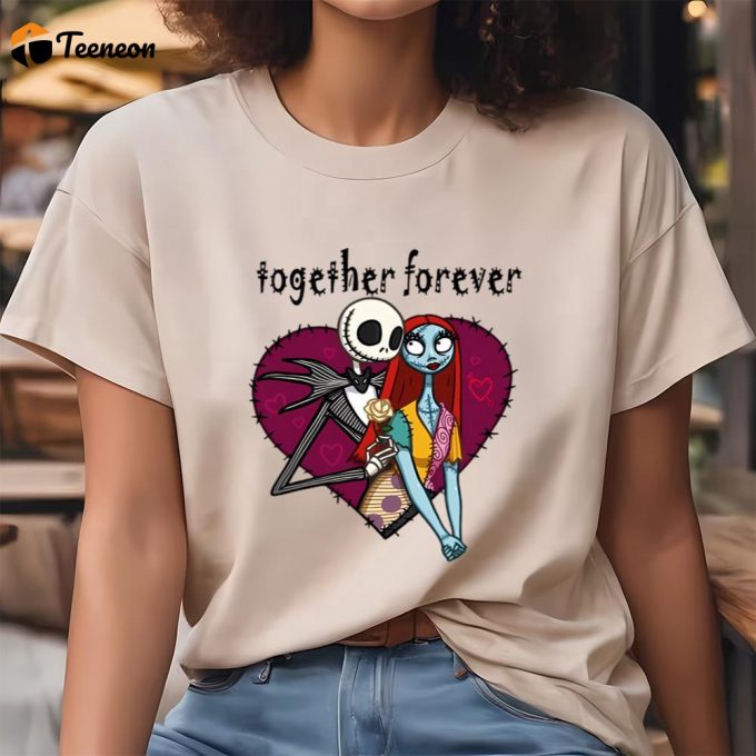 Cute Valentines Day Shirts, Valentines Day Jack Skellington And Sally Shirt 1