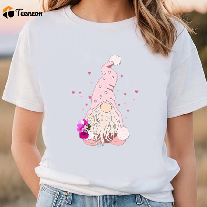 Cute Valentines Day Shirts, Valentine’s Day Love Gnome T-Shirt 1