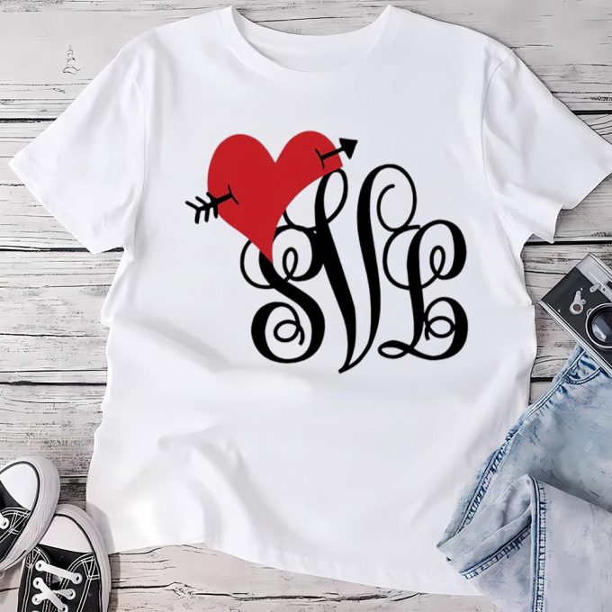 Cute Valentines Day Shirts, Valentine’s Day Monogram Shirt 2