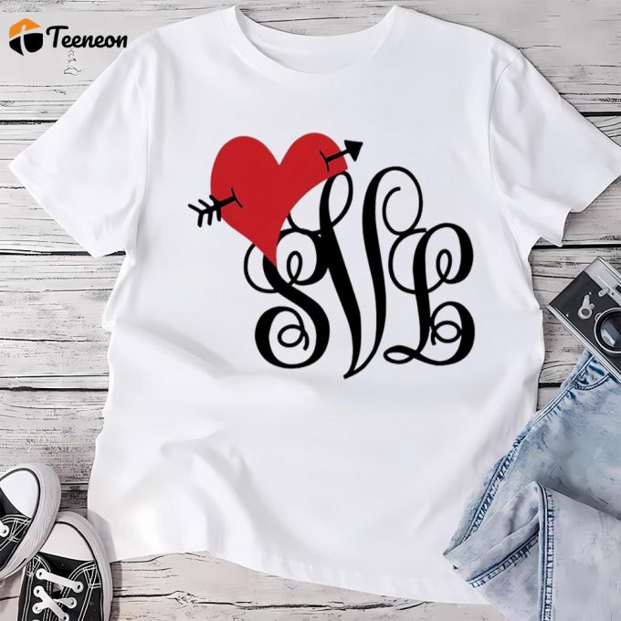 Cute Valentines Day Shirts, Valentine’s Day Monogram Shirt 1