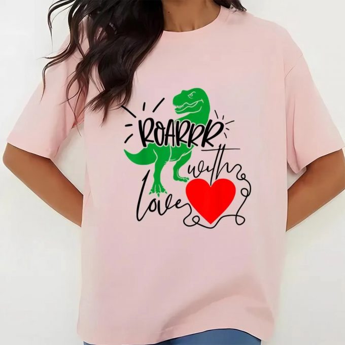 Cute Valentines Day Shirts, Valentines Day Shirt Dinosaur Valentine Gifts T-Shirt 3