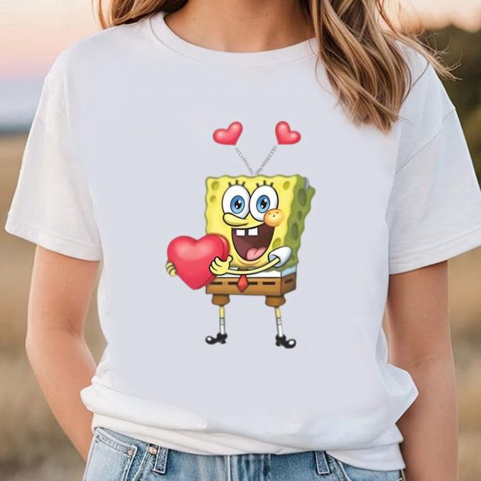 Cute Valentines Day Shirts, Valentine’s Day Spongebob Shirt Gift For Lover 2