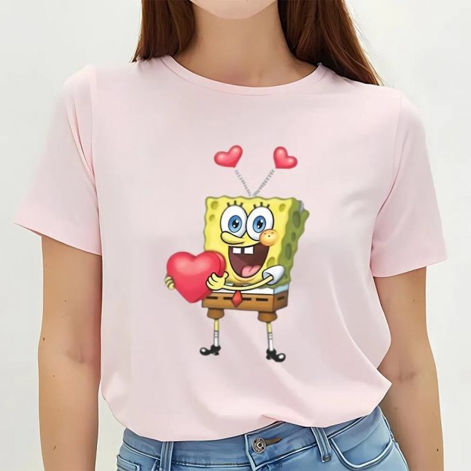 Cute Valentines Day Shirts, Valentine’s Day Spongebob Shirt Gift For Lover 3