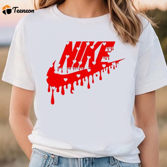 Cute Valentines Day Shirts, Valentines Swoosh Nike Shirt, Trending Valentinest-Shirt 1