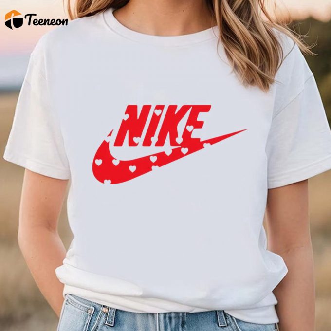 Cute Valentines Day Shirts, Valentines Swoosh Shirt, Nike Valentines Day T-Shirt 1