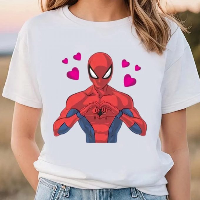 Cute Valentines Day Shirts, Vintage Love Spiderman Valentines T-Shirt 2