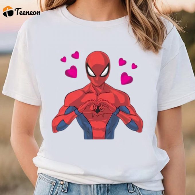 Cute Valentines Day Shirts, Vintage Love Spiderman Valentines T-Shirt 1