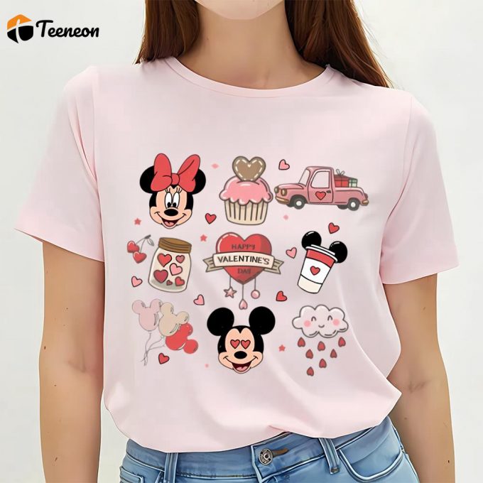 Cute Valentines Day Shirts, Vintage Mickey Minnie Valentine Shirt, Disney Snacks Shirt Valentine Shirt 1