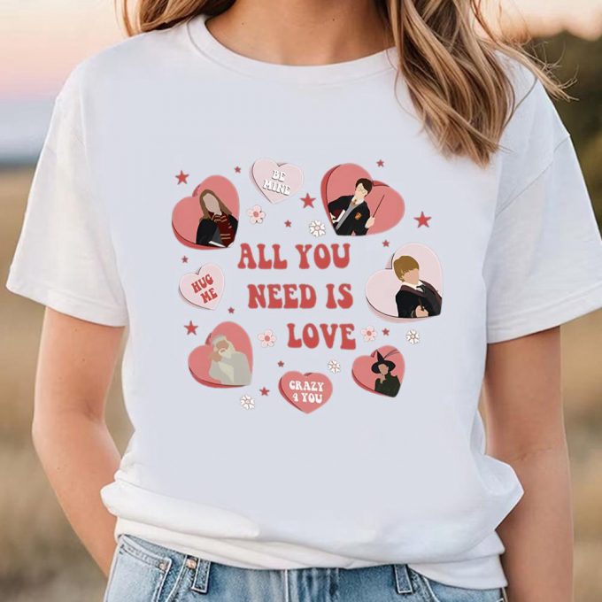 Cute Valentines Day Shirts, Wizarding Characters Harry Potter Valentine Love Shirt 3