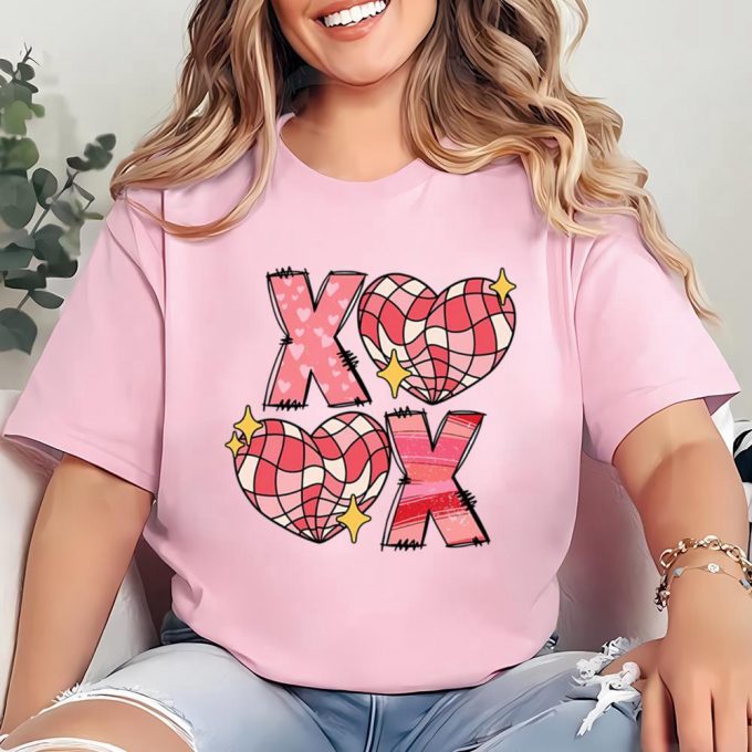 Cute Valentines Day Shirts, Xoxo Pink Heart Valentine Shirt 2