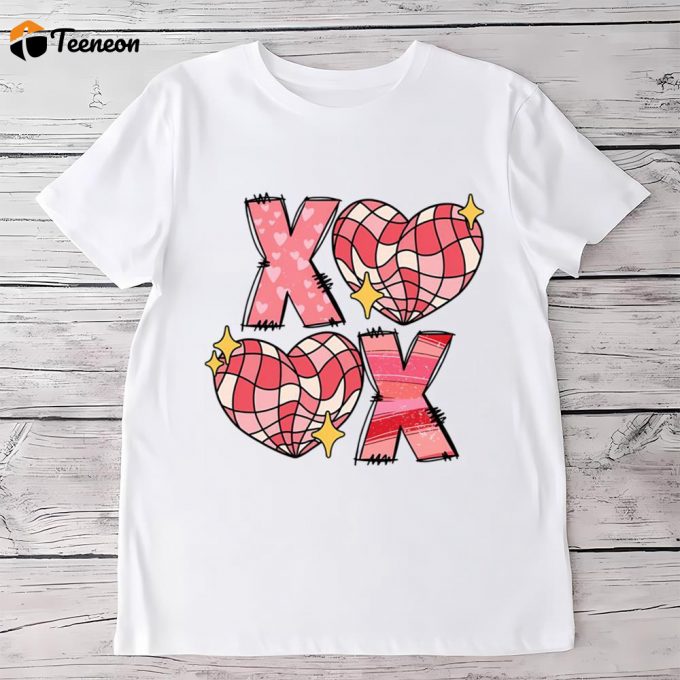 Cute Valentines Day Shirts, Xoxo Pink Heart Valentine Shirt 1