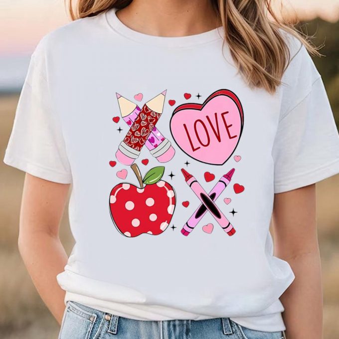 Cute Valentines Day Shirts, Xoxo Teacher School Valentine Shirt 2