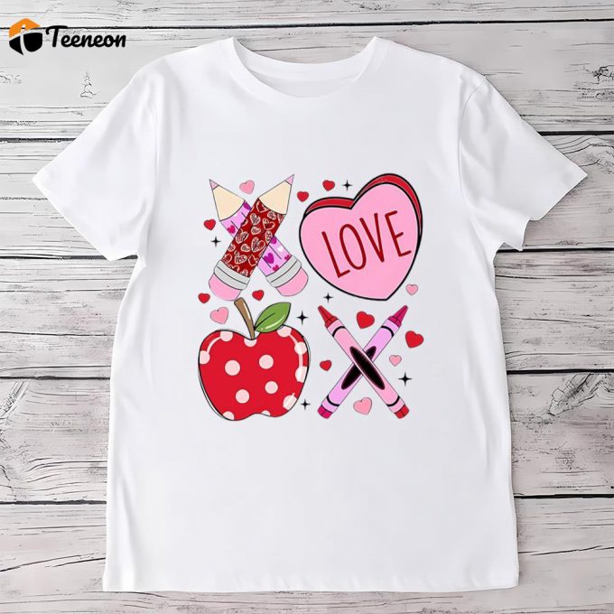 Cute Valentines Day Shirts, Xoxo Teacher School Valentine Shirt 1