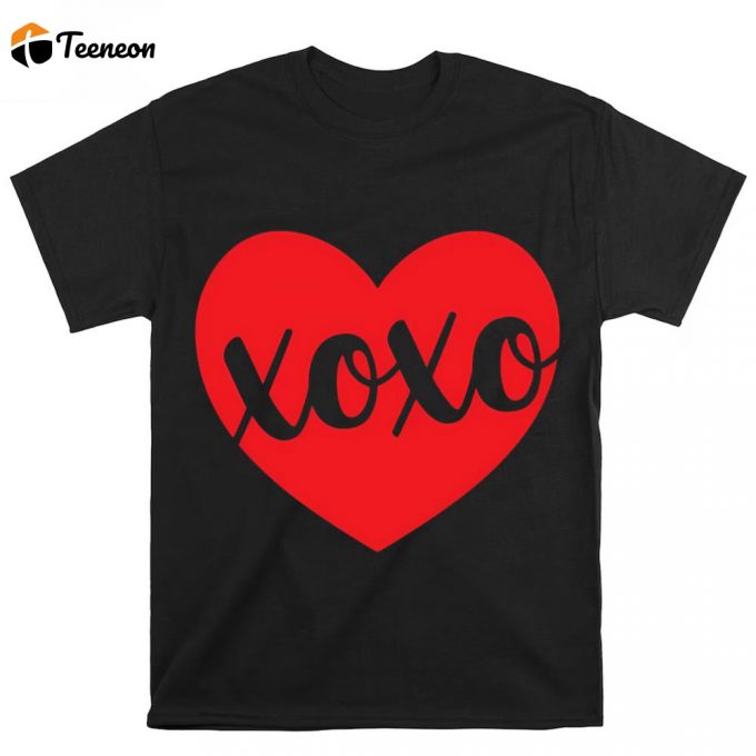 Cute Valentines Day Shirts, Xoxo Valentines Heart T-Shirt 1