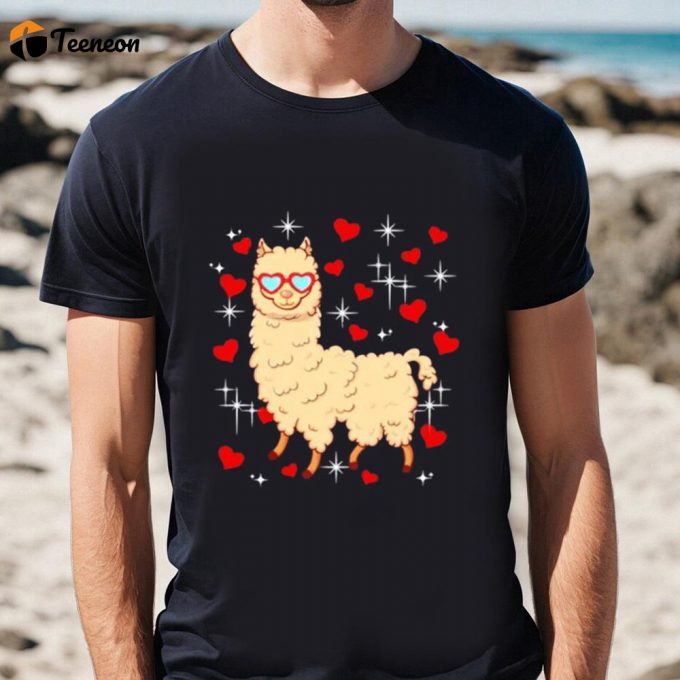 Cute Valentines Day Shirts, You Are A Whole Llama Valentines Day Shirt 1