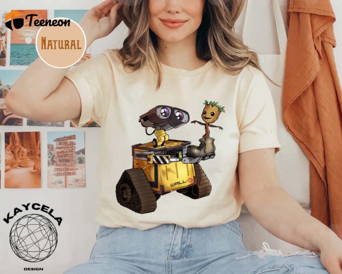 Cute Wall-E And Baby Groot Shirt: Disney Pixar Trip And World - Must-Have Disney Wall-E Shirt For Disney Lovers! 1