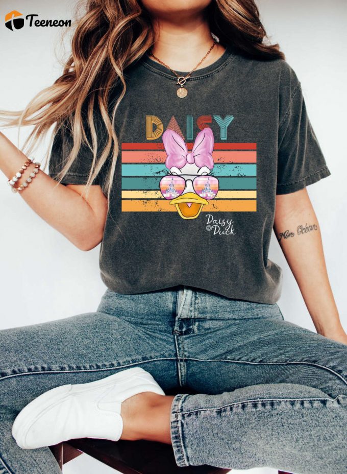 Daisy Duck T-Shirt: Retro Disney Shirt With Vintage Vibes Donald Duck Tee Perfect Disney Trip Shirt Comfort Colors Unique Disney Gifts 1