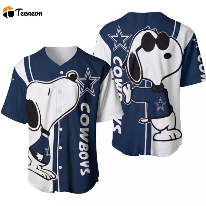 Dallas Cowboys Snoopy Lover Printed Baseball Jersey - Gift For Women Men 1