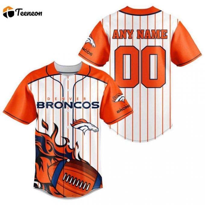 Denver Broncos Personalized Baseball Jersey Gift For Men Dad 1